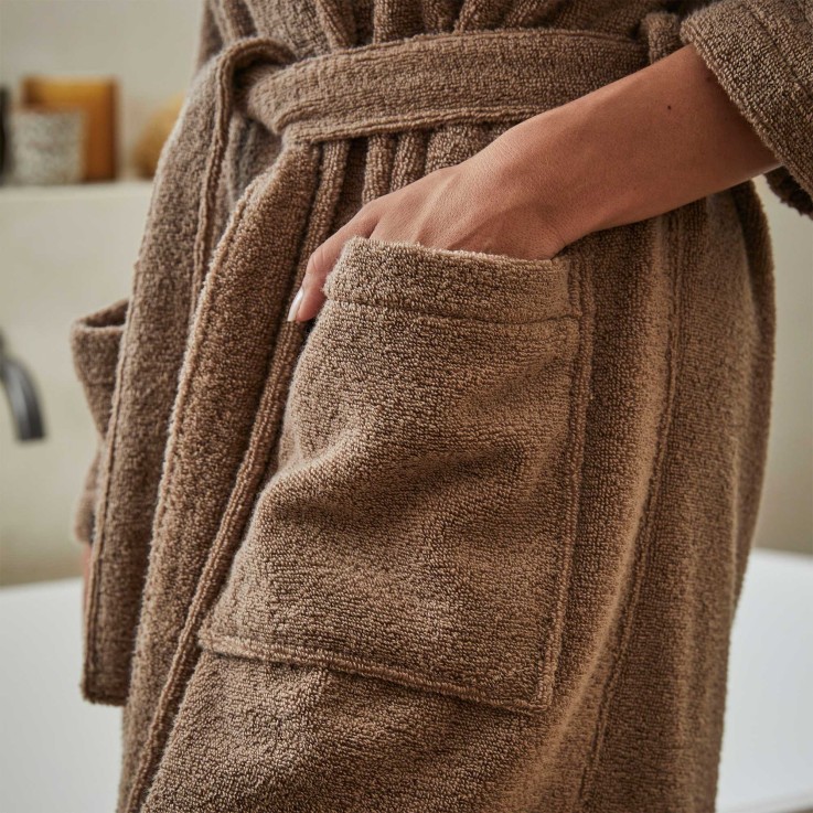 Peignoir mixte col châle Douceur Nature Coton Bio