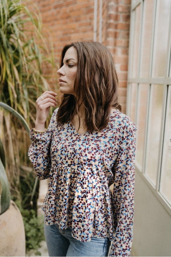 Blouse Paola Fleurs Matière upcyclée
