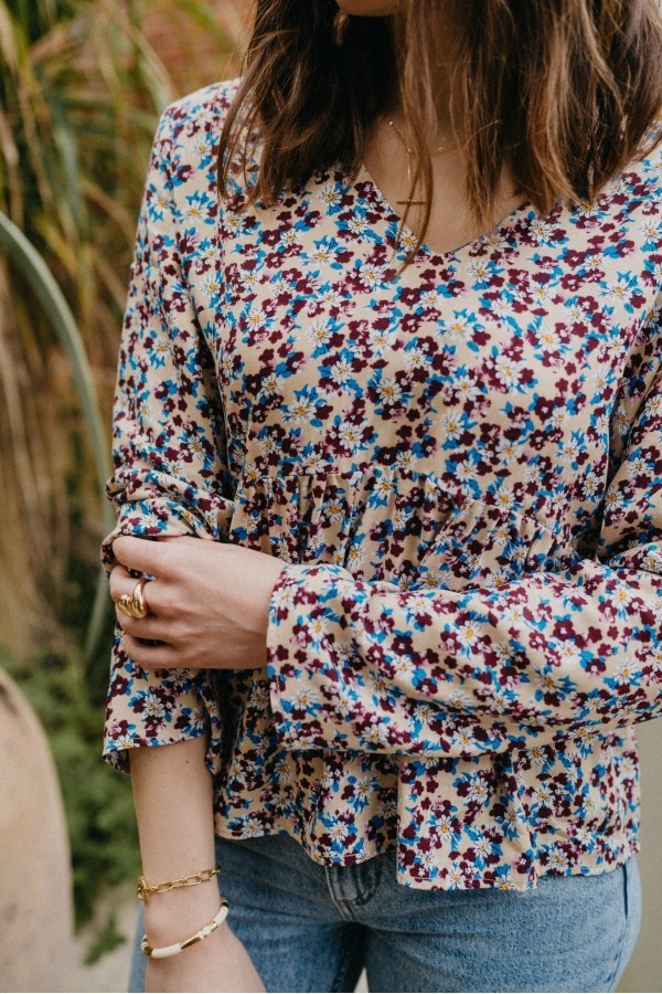 Blouse Paola Fleurs Matière upcyclée