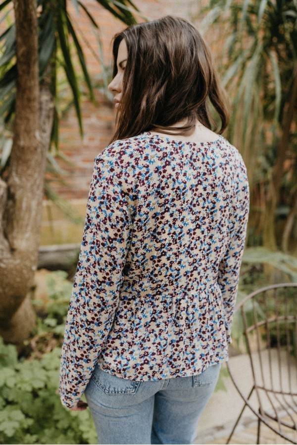 Blouse Paola Fleurs Matière upcyclée