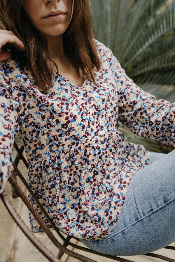 Blouse Paola Fleurs Matière upcyclée