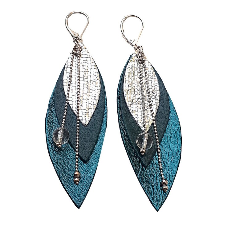 Boucles d'oreilles POP Bleu pétrole