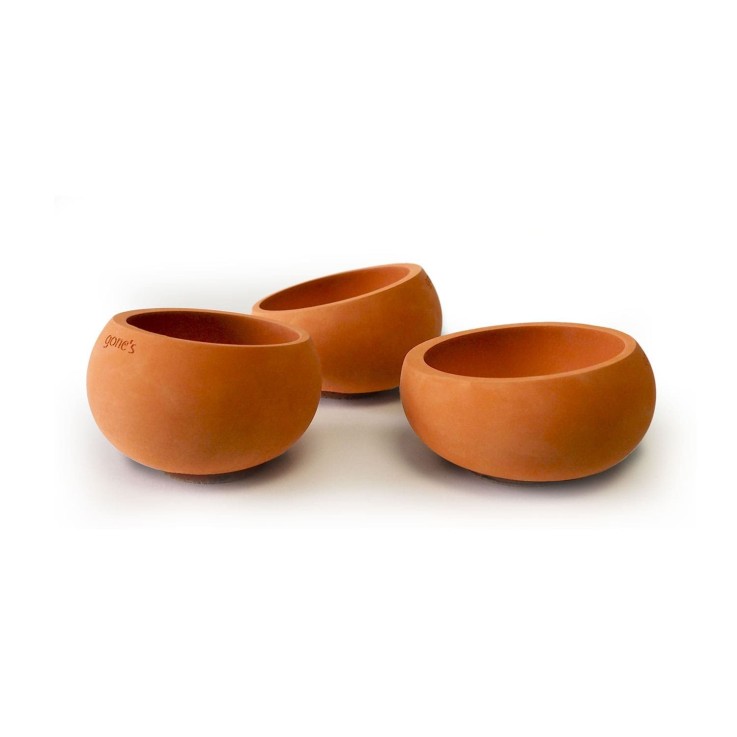 Lot de 3 photophores béton Brut