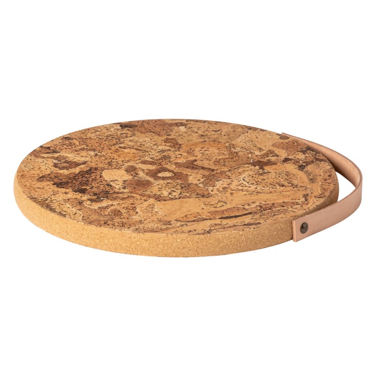 Dessous de Plat en Liège Grand avec Poignée en Cuir Cork by Casafina en grès