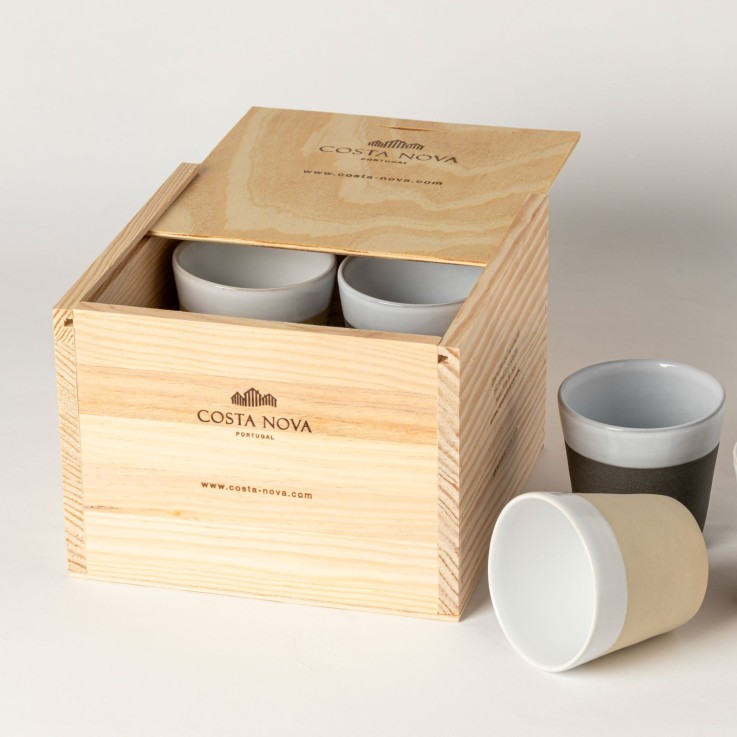 Boîte Gift 8 Tasses Lungo Grespresso Nature en grès