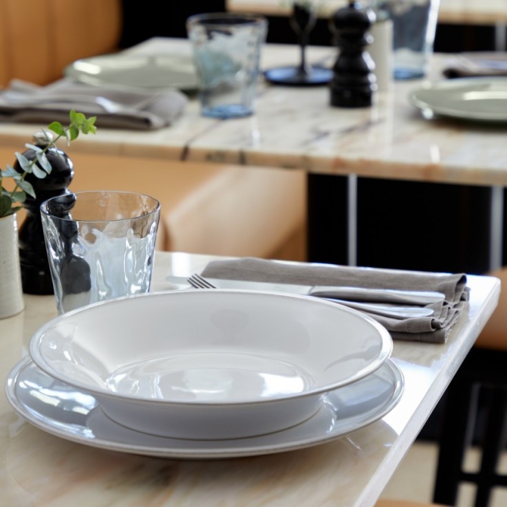 Set Table 30 Pièces avec Tasse et Soucoupe à Café Friso en grès