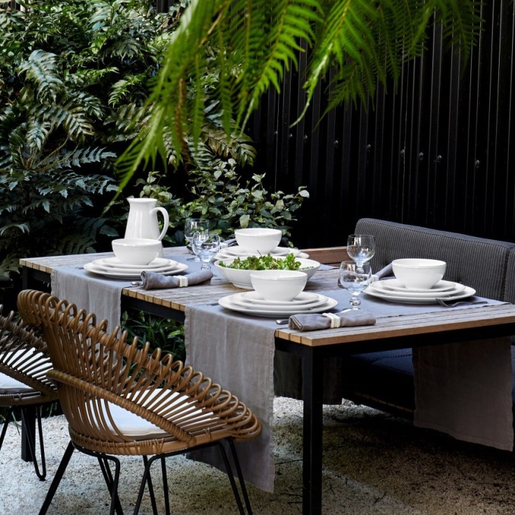 Set Table 30 Pièces avec Tasse et Soucoupe à Café Friso en grès