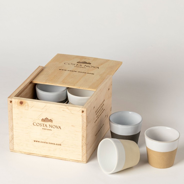 Boîte Gift 8 Tasses Espresso Grespresso Nature en grès