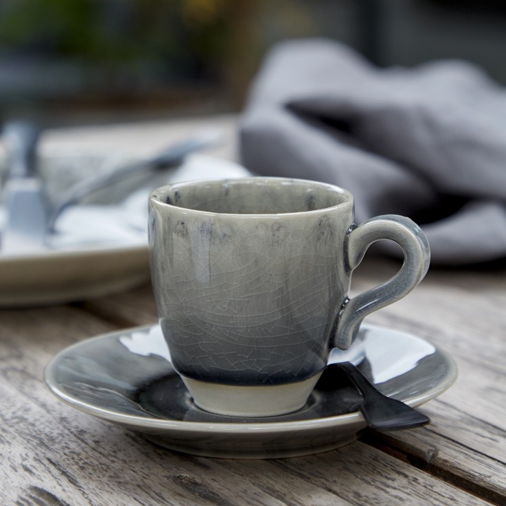 Set Table 30 Pièces avec Tasse et Soucoupe à Café Madeira en grès