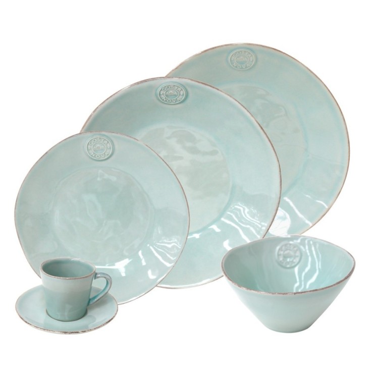 Set Table 30 Pièces avec Tasse et Soucoupe à Café Nova en grès