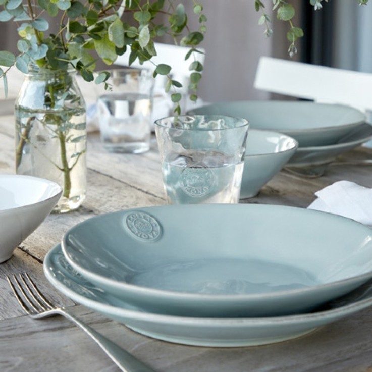 Set Table 30 Pièces avec Tasse et Soucoupe à Café Nova en grès