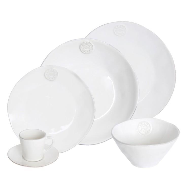 Set Table 30 Pièces avec Tasse et Soucoupe à Café Nova en grès