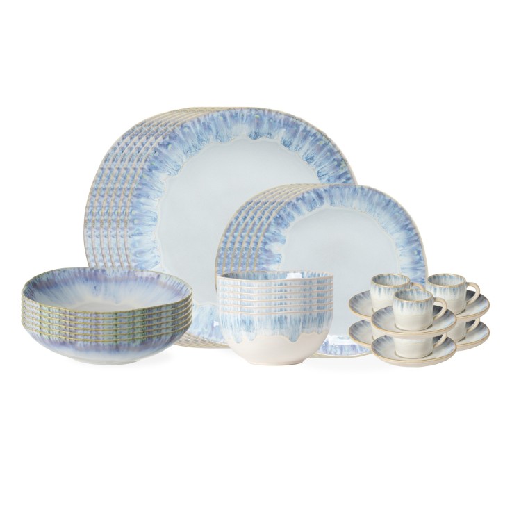 Set Table 30 Pièces avec Tasse et Soucoupe à Café Brisa en grès