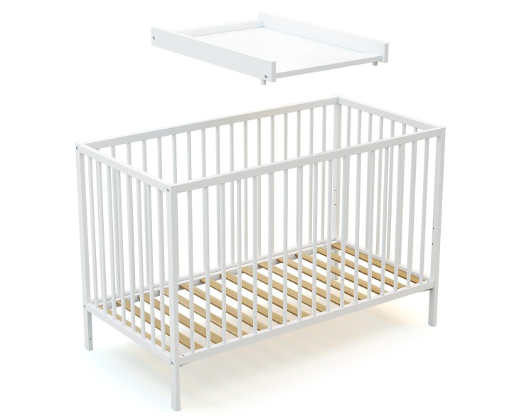 Plan à langer amovible avec matelas pour lit bébé bois ESSENTIEL