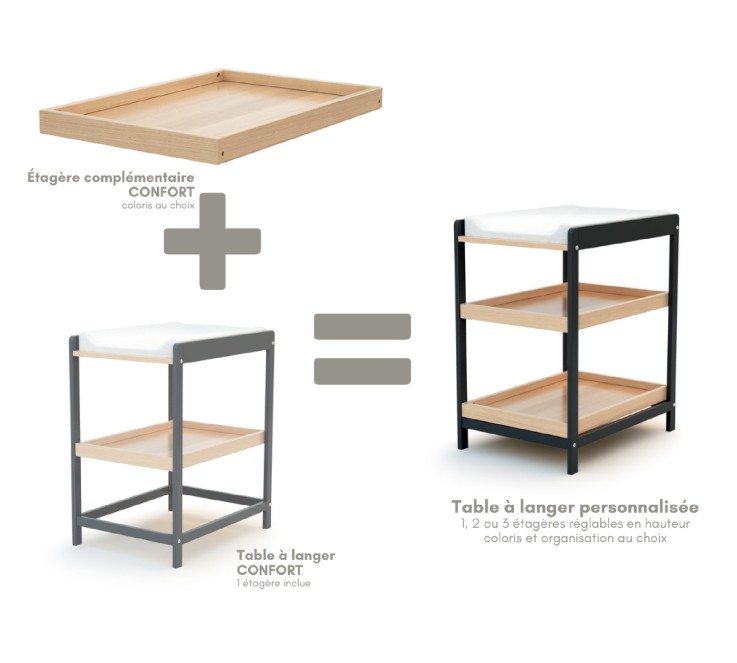 Étagère pour table à langer en bois CONFORT