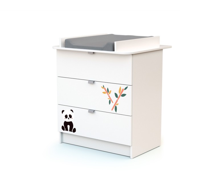 Commode à langer 3 tiroirs en bois Panda
