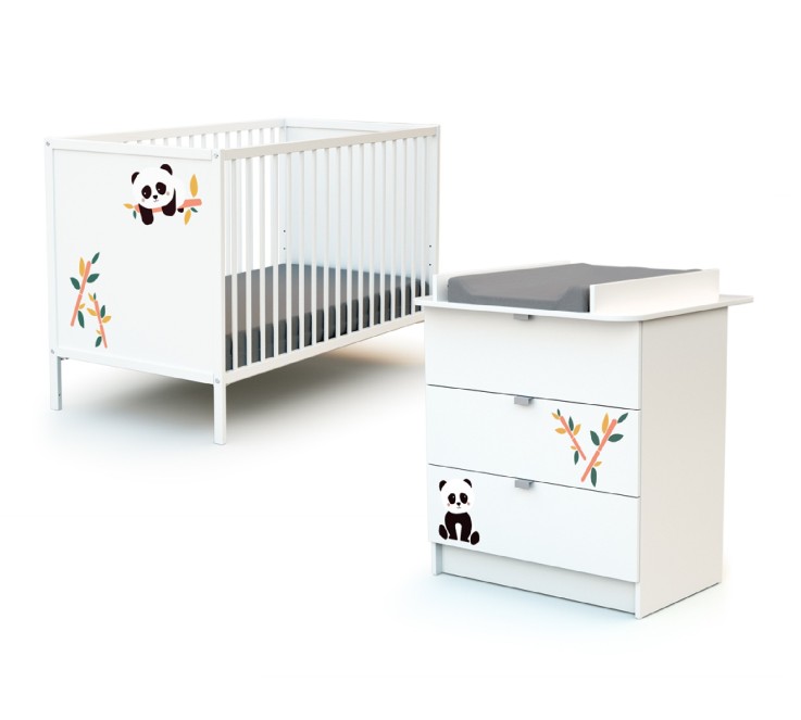 Commode à langer 3 tiroirs en bois Panda