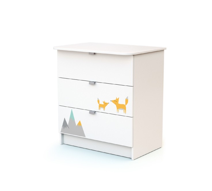 Commode à langer 3 tiroirs en bois Renard