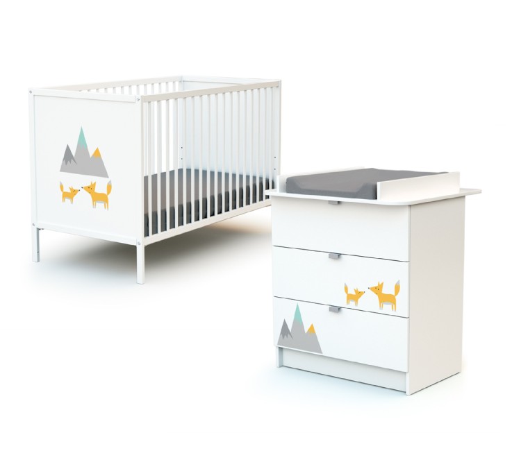 Commode à langer 3 tiroirs en bois Renard