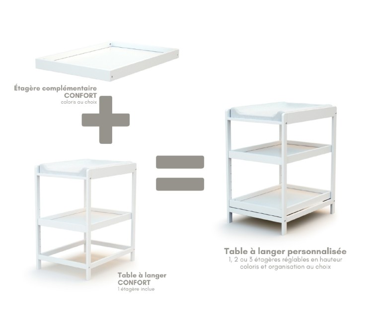Étagère pour table à langer en bois CONFORT