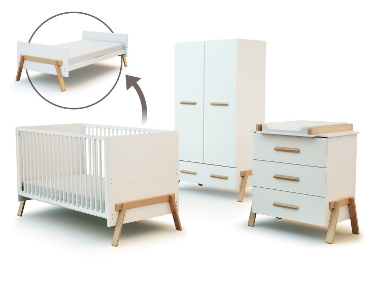 Chambre bébé lit, commode à langer et armoire