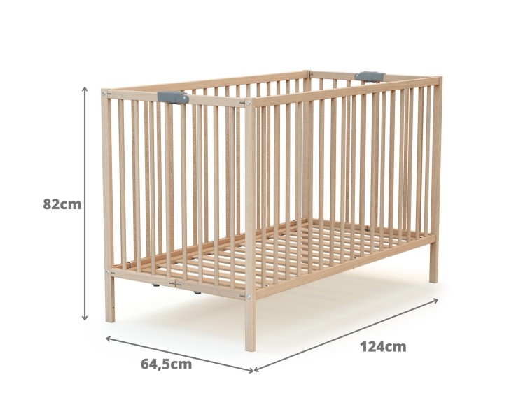 Lit bébé pliant en bois avec matelas FLEX