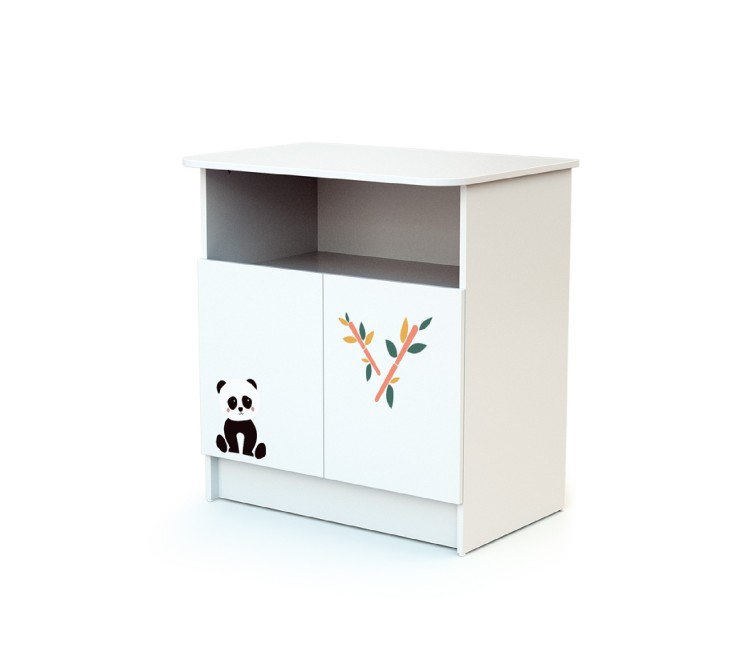 Chambre bébé lit et commode à langer en bois Panda ALBA