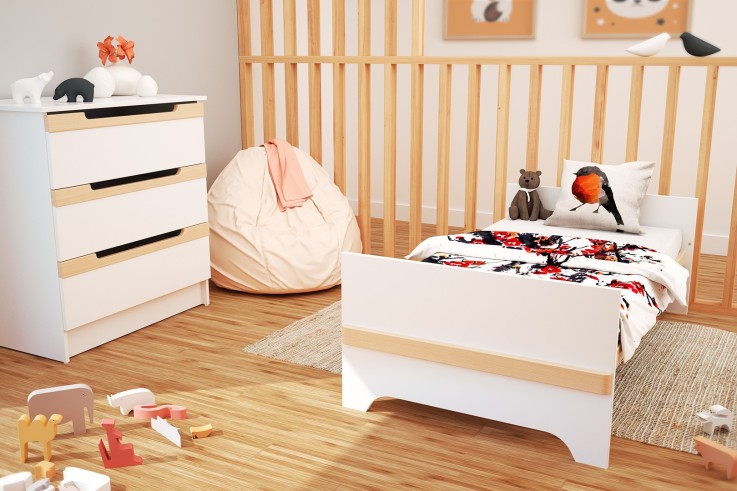 Lit bébé évolutif en bois CARROUSEL 70 x 140 cm
