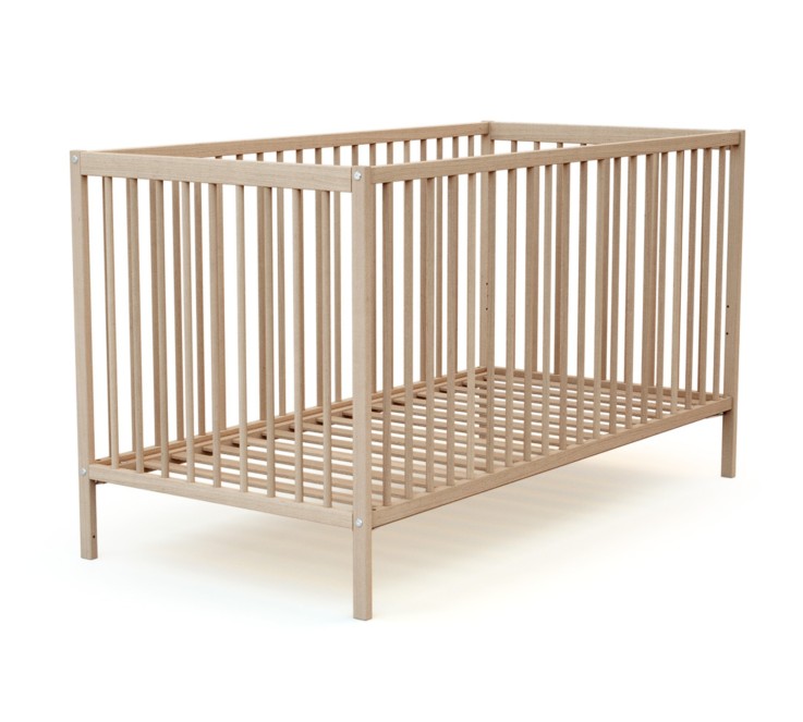Lit bébé en bois avec matelas en bois ESSENTIEL