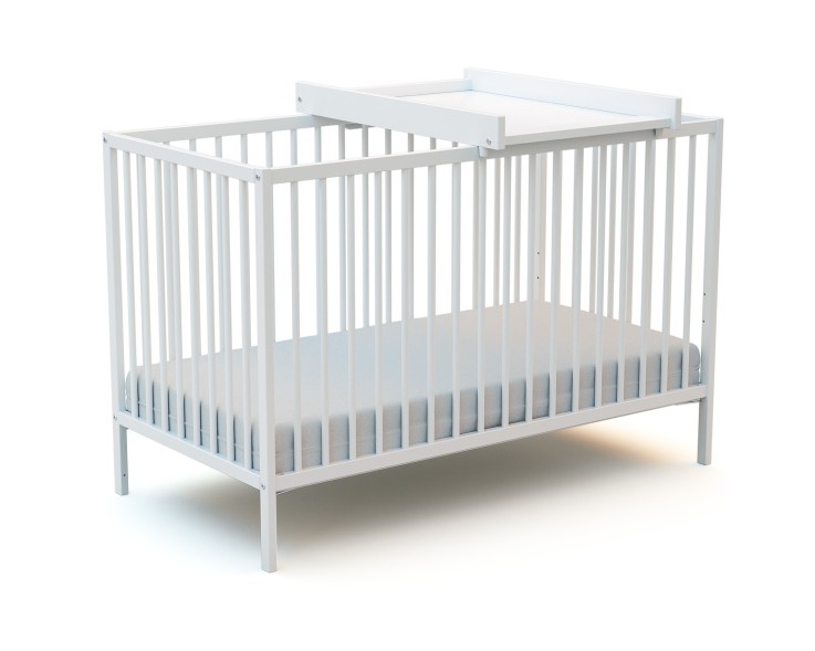 Lit bébé avec plan à langer en bois