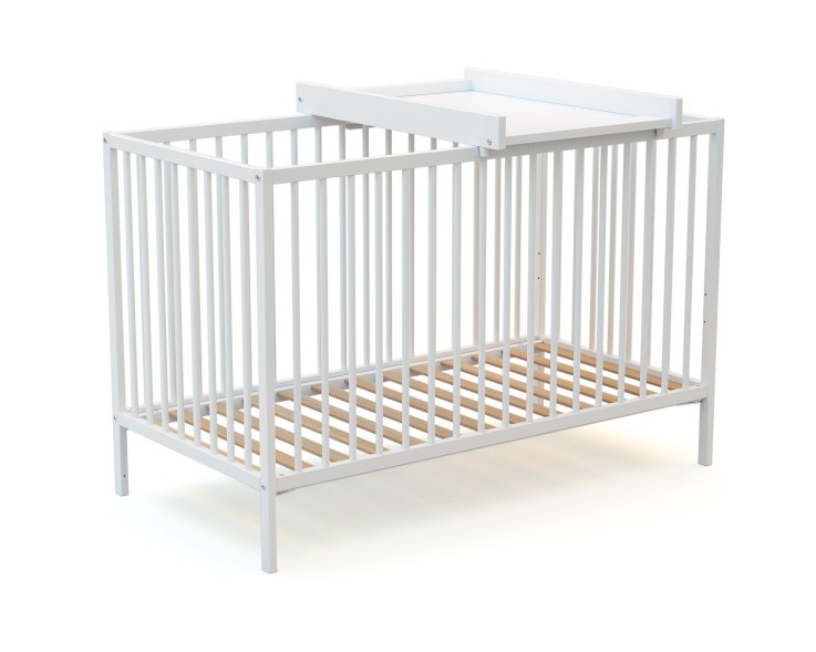 Lit bébé avec plan à langer en bois