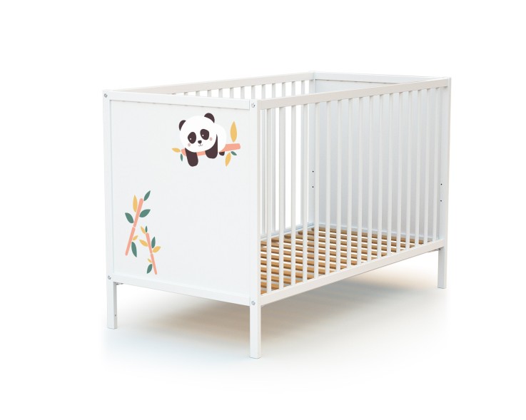 Chambre bébé lit et commode à langer en bois Panda ALBA 60 x 120 cm