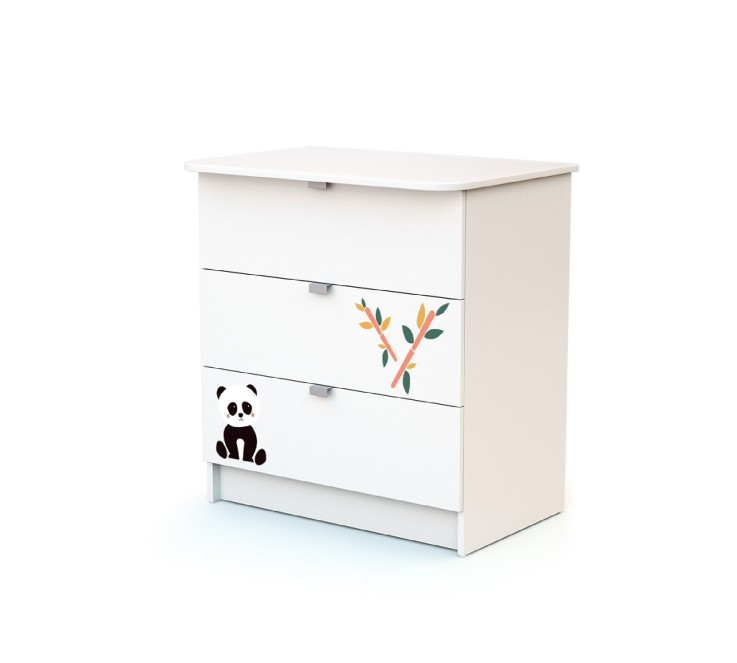 Chambre bébé lit et commode à langer en bois Panda ALBA 60 x 120 cm