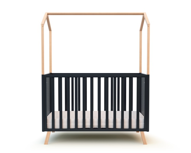 Lit cabane bébé évolutif en bois CONFORT 60 x 120 cm