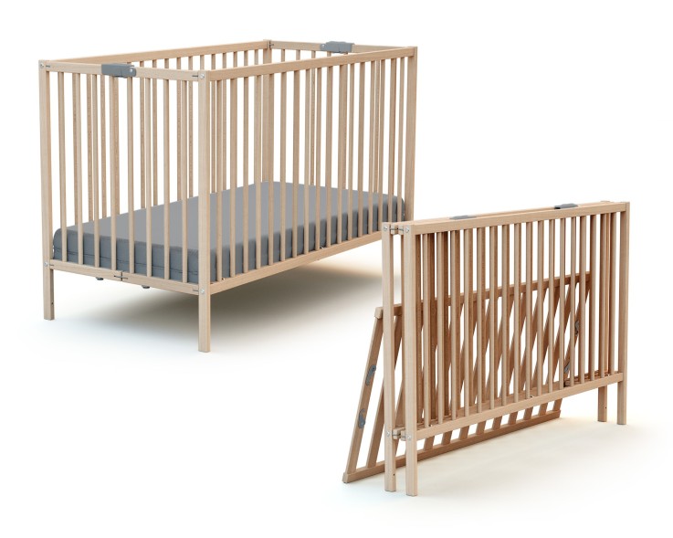 Lit bébé pliant en bois FLEX 60 x 120 cm