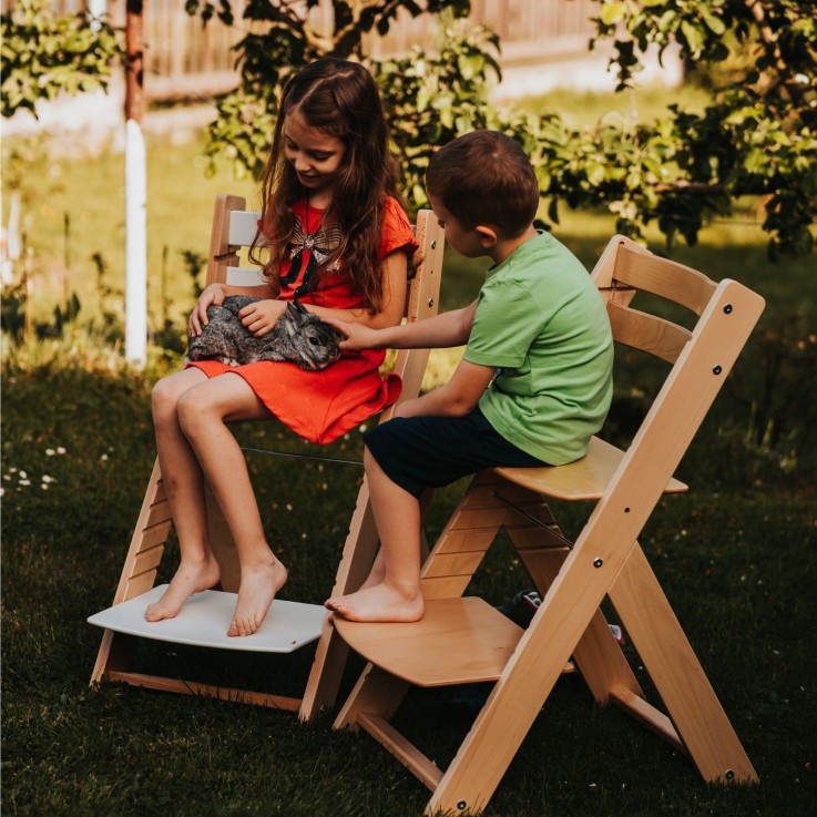 Chaise haute enfant SANDY naturel et gris