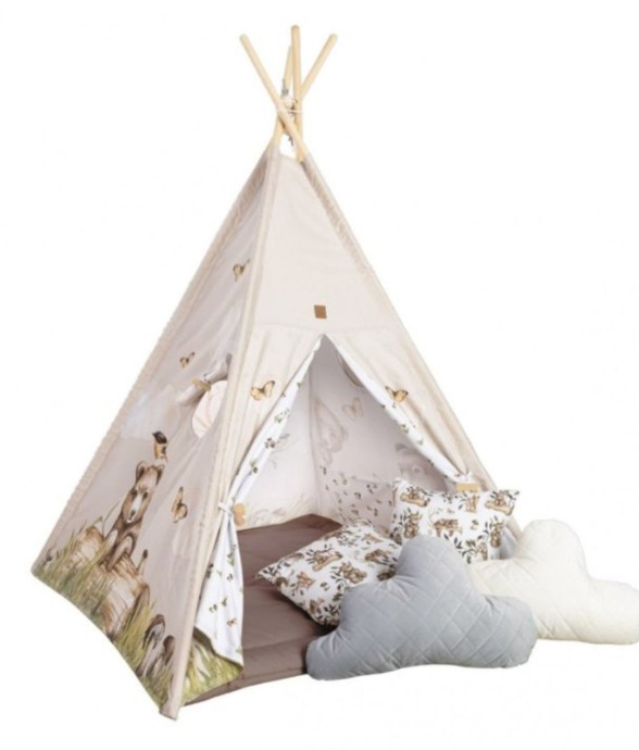 Tipi enfant Ours avec coussins