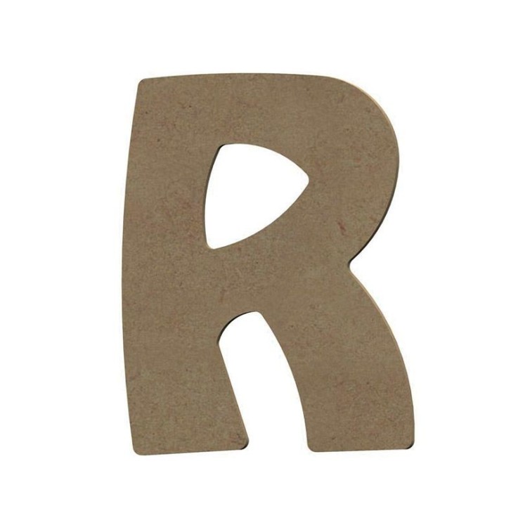 Lettre majuscule R en bois MDF à décorer - 15 cm