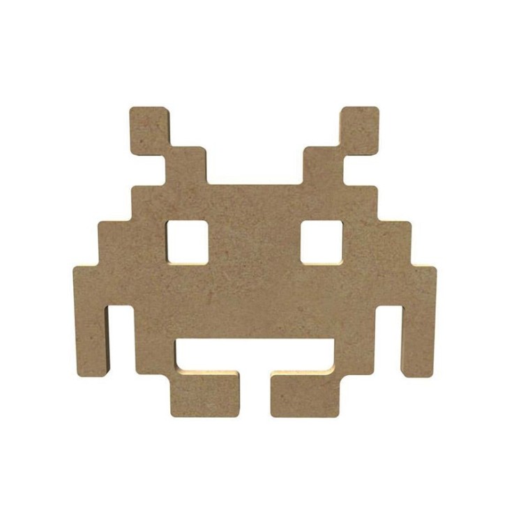 Extra-terrestre space invader en bois MDF à décorer - 15 cm