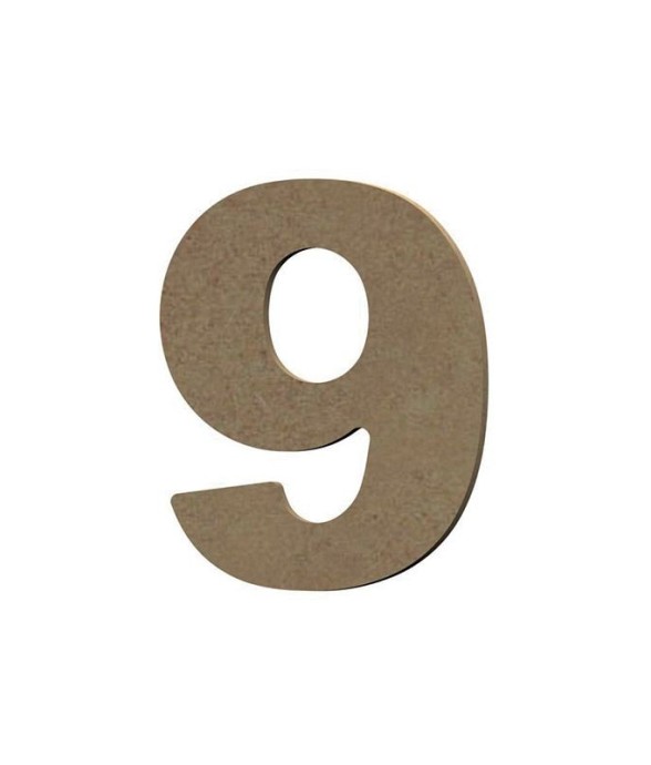 Chiffre 9 en bois MDF à...