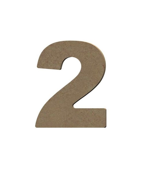 Chiffre 2 en bois MDF à...