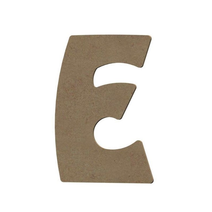 Lettre majuscule E en bois MDF à décorer - 15 cm