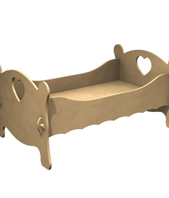 Lit de poupée en bois MDF à...
