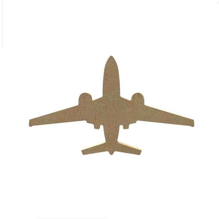 Avion en bois MDF à décorer - 18 x 11 cm