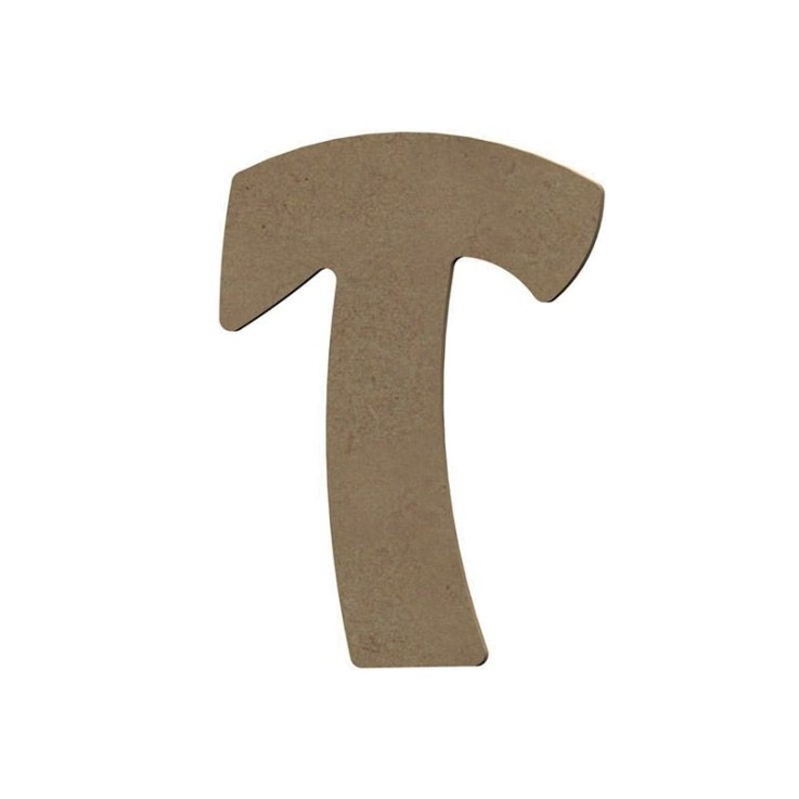 Lettre majuscule T en bois MDF à décorer - 15 cm