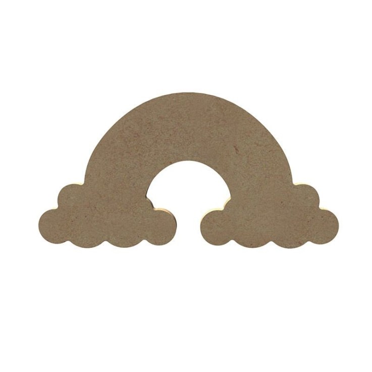 Arc-en-ciel et nuage en bois MDF à décorer - 15 cm