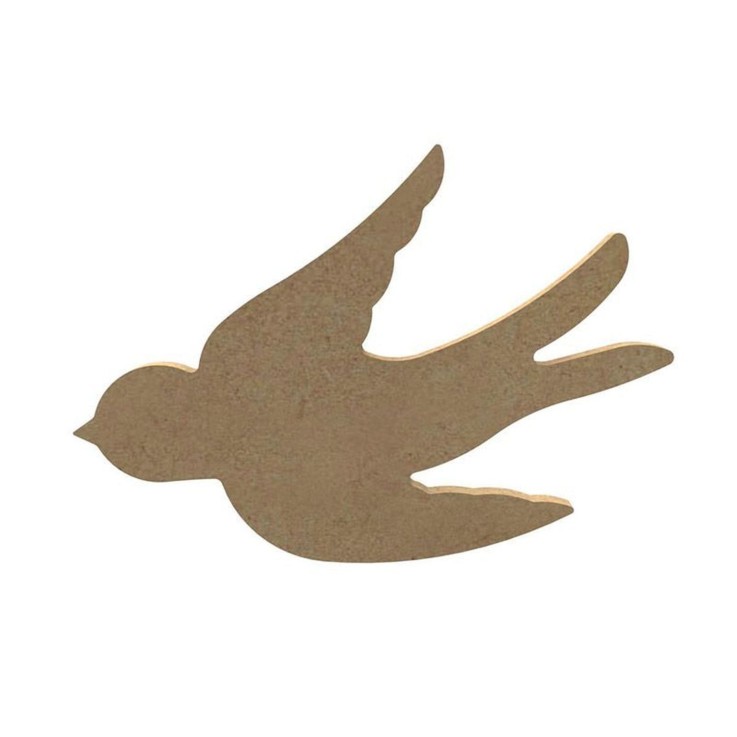 3 hirondelles en bois MDF à décorer - 15 cm
