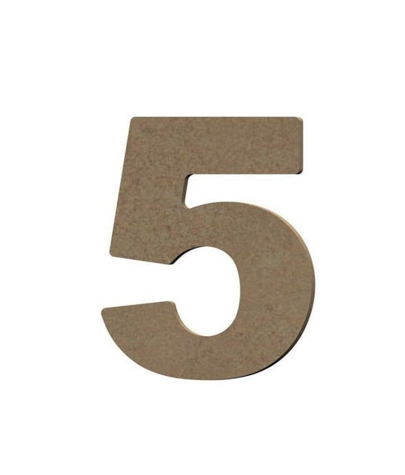 Chiffre 5 en bois MDF à...
