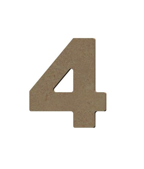 Chiffre 4 en bois MDF à...