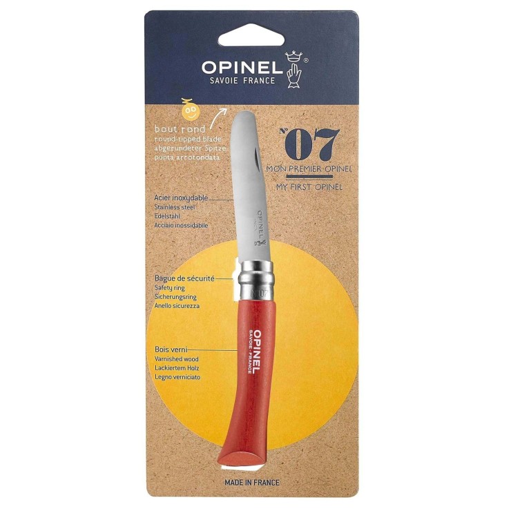 Mon premier couteau Opinel rouge n°07 lame 7,4 cm